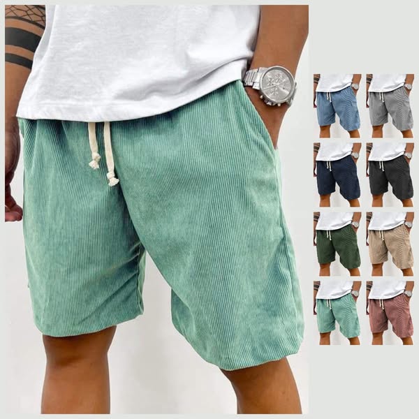 Short extensible en velours côtelé