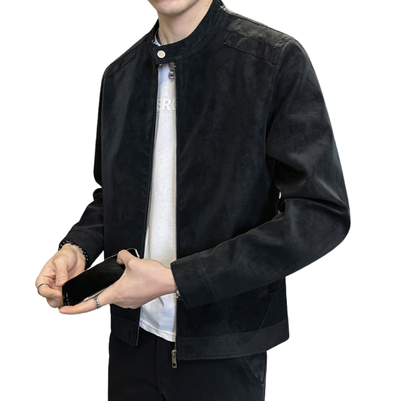 Veste en cuir suédé