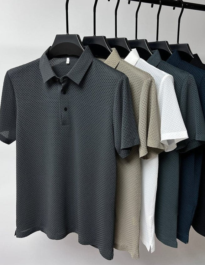 Polo structuré à manches courtes pour homme | Décontracté