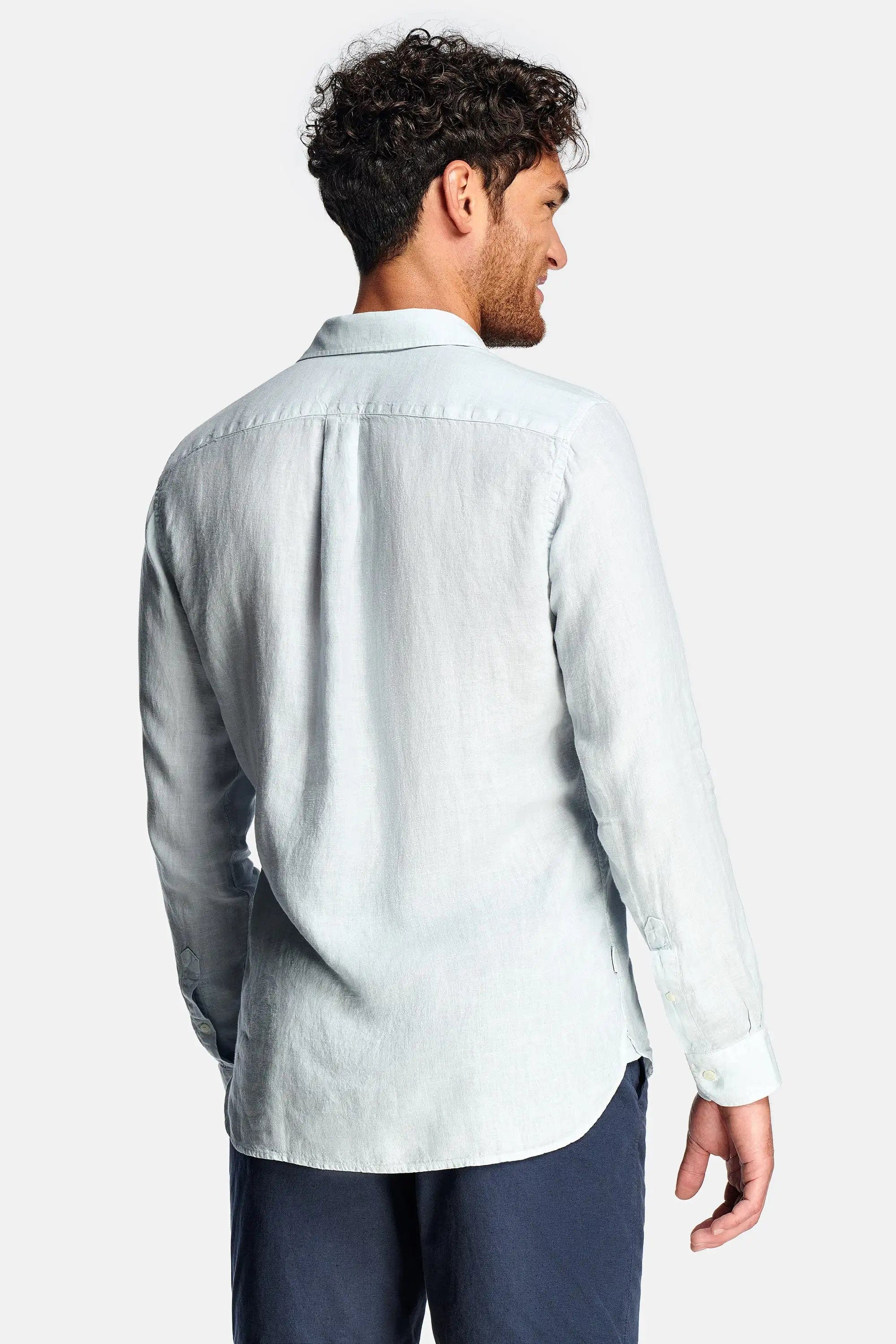 Paris- Chemise en lin bleu clair