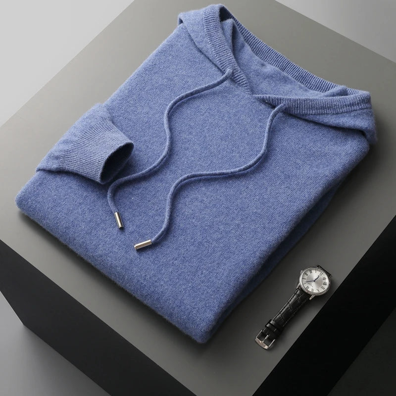 Pull à capuche 100 % cachemire
