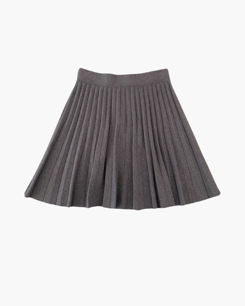 Jupe plissée en laine Oxford