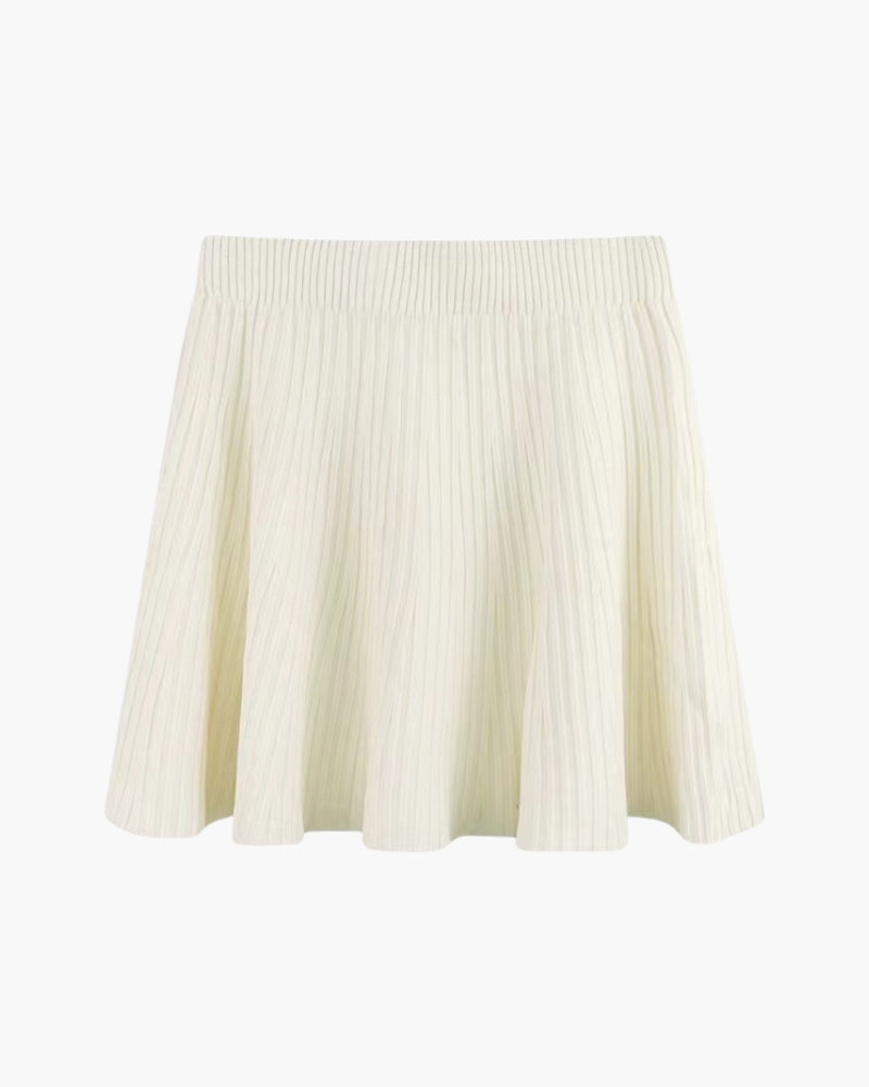 Jupe plissée en laine Oxford