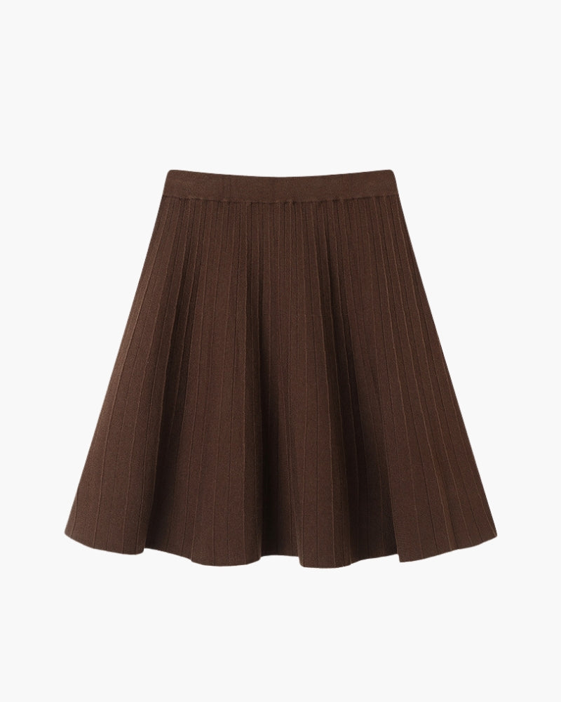 Jupe plissée en laine Oxford
