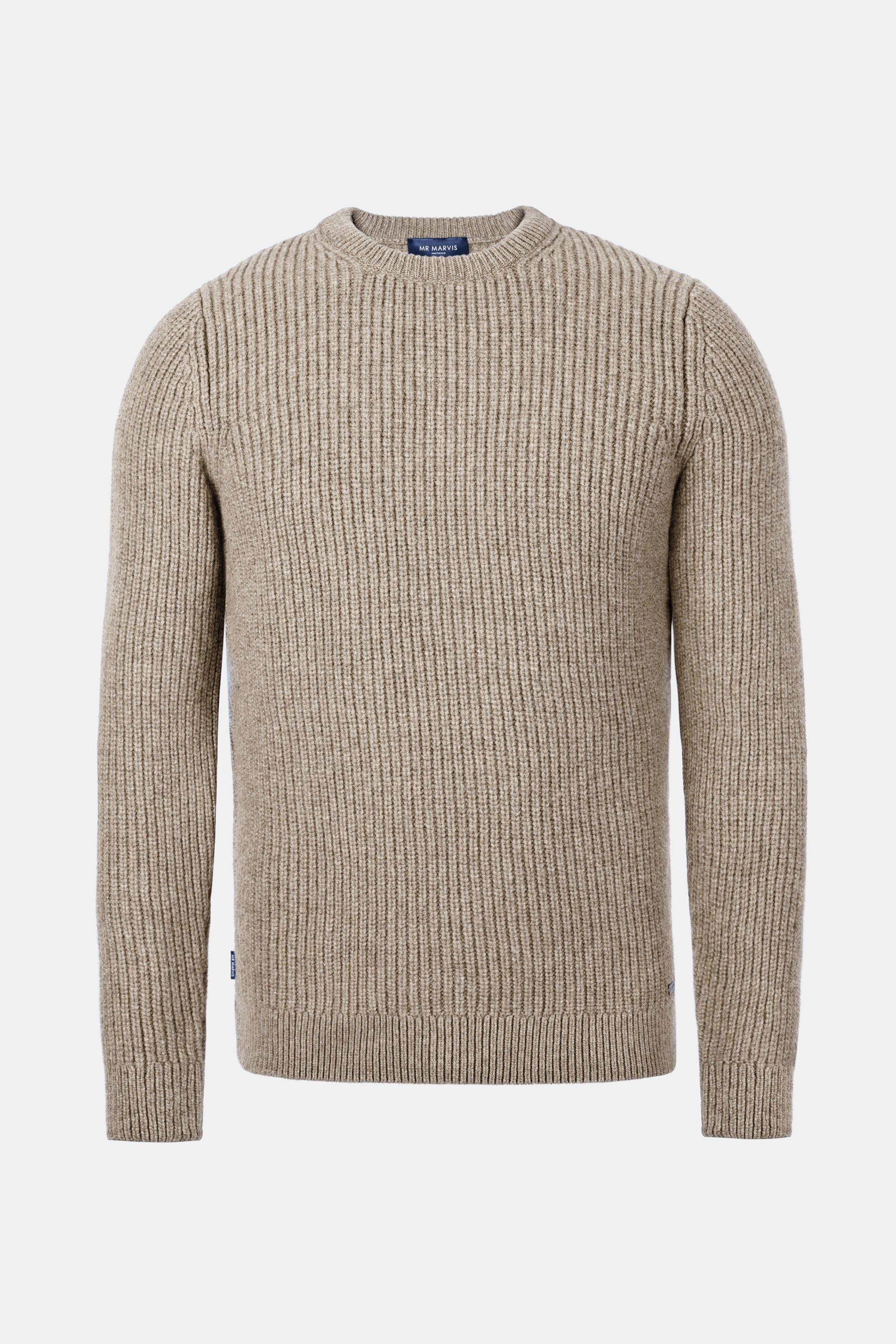 Pull en maille sable foncé