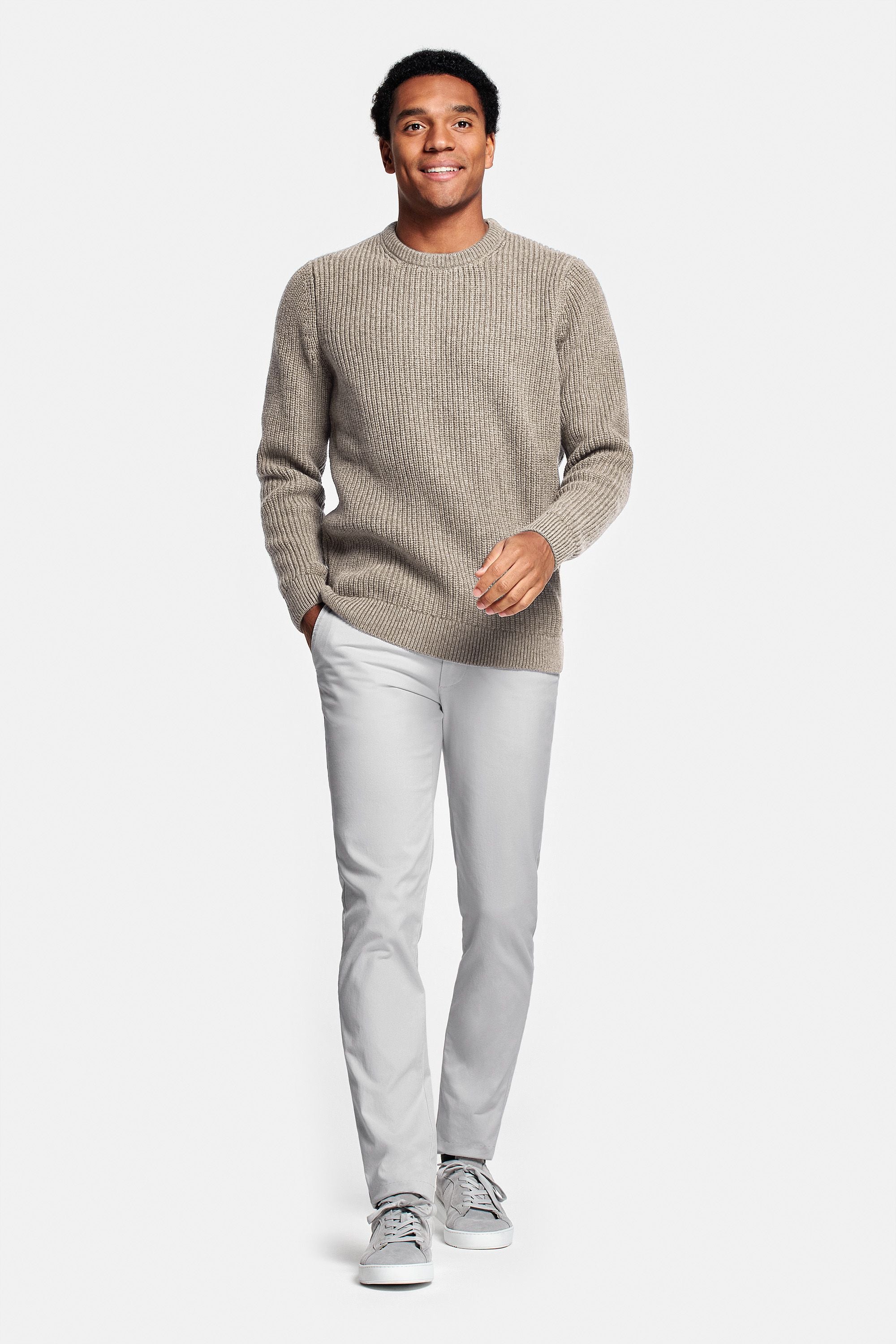 Pull en maille sable foncé 
