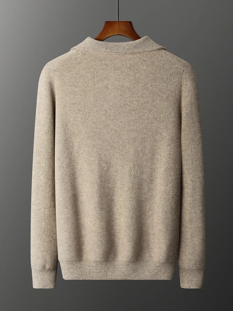 Pull demi-zip 100 % cachemire