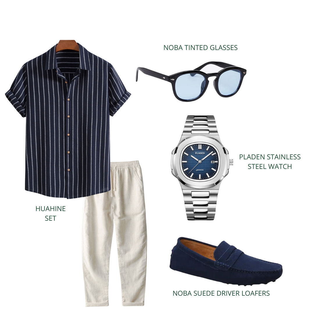 Ensemble bleu marine