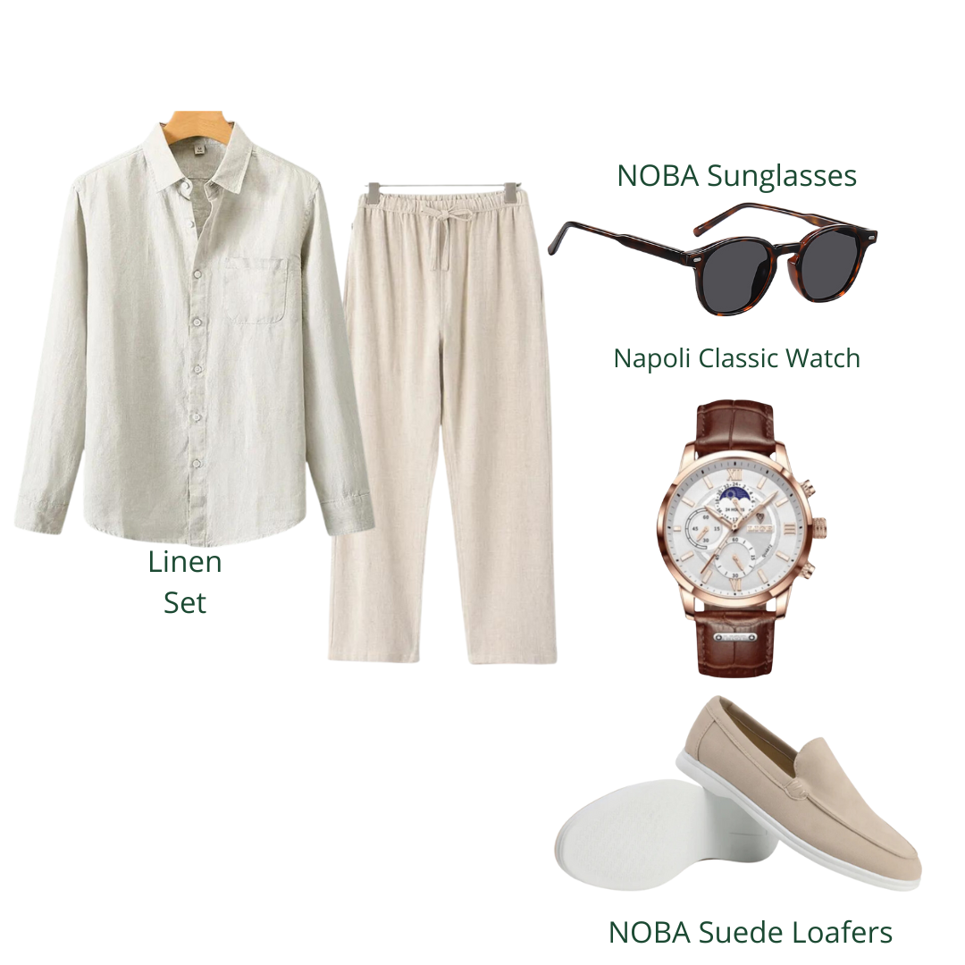 Ensemble beige tropical